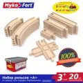 Набор рельсов MykaFort (МикаФорт). Набор A - 20 элементов деревянной железной дороги