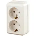 Розетка двойная Intro Quadro 2-204-02 с заземлением открытой установки 16А 250В слоновая кость