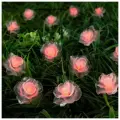 Гирлянда Нить 4.5 м с насадками Розы, IP44, тёмная нить, 30 LED, свечение красное, 2 режима, солнечная батарея