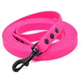 Поводок из биотана 10 м, ширина 16 мм, Woofy Iron, прорезиненный, водостойкий, розовый