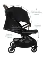 Коляска прогулочная Pituso Mini, для путешествий, подходит для ручной клади, цвет черный