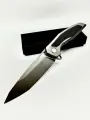 Складной туристический нож D2 карбон, коллекция Охота и Рыбалка, сталь D2, рукоять алюминий, клипса