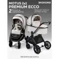 Коляска детская из экокожи 2в1 Amarobaby Motus Premium Ecco, молочный