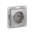 15 шт. Systeme Electric AtlasDesign Алюминий, Розетка с заземлением, 16А, механизм, ATN000343
