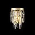Светильник настенный Cristallo золото с прозрачными хрустальными подвесками, бра на 2 лампы E14