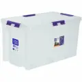 Контейнер с крышкой и клипсами Rox Box 80л серия HOME, прозрачный