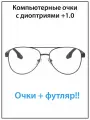 Очки для зрения мужские с диоптриями +1.0 с футляром