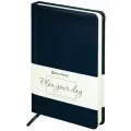 Ежедневник недатированный А5 138х213 мм BRAUBERG Imperial под кожу, 160 л, темно-синий, 123413
