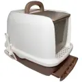Туалет для кошек Triol HYGIENE закрытый Смарт (совок, сетка в комплекте), кофейный, 52х40х39 см