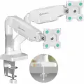 Крепление ONKRON G160 для двух мониторов 13-32 настольное, 2 по 8 кг, газлифт, белый