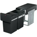Мусорный контейнер EcoLine Design Hailo, выдвижной, 2 ведра по 14 л, чёрный
