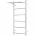 Электрический полотенцесушитель Point Афина PN04848PW П5 400x800 с полкой, диммер справа Белый нержавеющая сталь