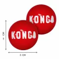 Kong Signature ball-2 L, Прочный мячик с пищалкой для собак, 8 см, 2 шт