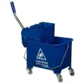 Тележка уборочная на колесах для уборки помещений OfficeClean Professional / с отжимом и 2 секциями по 10 литров