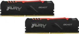 Оперативная память Kingston FURY Beast Black RGB (KF426C16BBAK2/16) DIMM DDR4 16ГБ - DDR4, 8ГБх2 шт, 2666 МГц, 16-18-18-Х