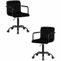 Dobrin Офисное кресло для персонала TERRY BLACK (черный велюр (MJ9-101))(2 шт/уп)