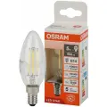 10шт/уп. Лампа LED Свечка 5Вт 220-240V E14 600Лм 4000К Угол 300 град. D-35mm L-100mm Филаментная Стекло Свет Дневной белый OSRAM, уп. 10шт
