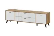 Тумба для ТВ с ящиками Барселона 180,1х52,6х40,1 см, цвет дуб золотой/белый
