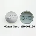 60 шт, 60 мм, 61 мм, 68 мм, 69 мм, автомобильный Стайлинг, центральная крышка колеса, крышки ступицы, значок 4B 0601170 Аксессуары для Audi A3 A4 A5 A6 A7 A8 S4 S6, 60mm Grey-4B0601170