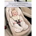 Матрасик-вкладыш в автолюльку универсальный Сердечки на вареном хлопке 60*45 см.