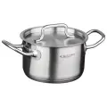 Кастрюля нержавеющая индукционная 2,0л d-16 h-10 общепит ТРС с металлической крышкой