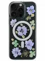 Чехол K-DOO MAG Flowers iPhone 16 Pro Max, сиреневый(Lilac) c поддержкой MagSafe