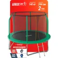 Батут Unix Line SUPREME BASIC 8 ft 244 см с лестницей, зеленый (green)