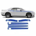 Наклейка для Dodge Challenger 2011-2020 (полосы 6 шт.) синий