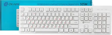 OKLICK Клавиатура OKLICK Slim 505M, 104кн, белый (USB) (ret)