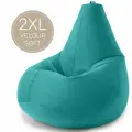 Кресло мешок Laavi Home кресло груша, размер ХXL, мебельный велюр, бирюза