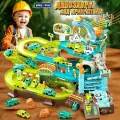 Игровой набор парковка для машинок Play Okay стройка и динозавры, трек со спецтехникой, двусторонний эскалатор, звуковые эффекты, Парковка, Зеленый, бирюзовый, Зеленый, бирюзовый,1727712391