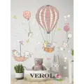 Наклейки интерьерные VEROL Зайцы на воздушных шарах на стену, декор для дома