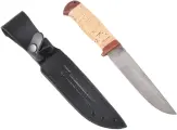 Нож Туристический Лиса (нержавеющая дамасская сталь, береста-текст.)