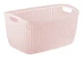 Корзина для белья 26л, цвет чайная роза, с ручками, 48.5х35х26см