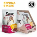 Корм для кошек Karmy Adult, курица 24 шт. x 80 г (кусочки в желе)