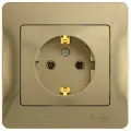 Розетка с заземлением, (в сборе), титан, Schneider Electric Glossa (комплект 5шт)