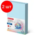 Комплект 2 шт, Бумага цветная BRAUBERG, А4, 80 г/м2, 500 л, пастель, голубая, для офисной техники, 115218