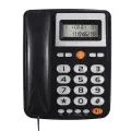 Телефон стационарный со шнуром Desktop Corded Landline Phone Big Button модель C05 цвет White Red Black Размер 21x17x7cm вес 508g с LCD дисплеем функциями Flash Redial Hands Dual Ports для дома отеля офиса банка