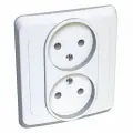 Systeme Electric Этюд Белая Розетка 2-ая без заземления PC16-005B (10шт.)