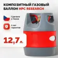 Пустой Бытовой композитный пропановый газовый баллон HPC Research 12,7 литров вентиль СНГ
