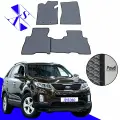 Автомобильные коврики EVA/ЕВА/ЭВА для Kia Sorento 2 II (XM) / Киа Соренто 2 II (XM) 2012-2021 серый черный