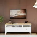 Тумба под ТВ Хемнэс Hemnes/ Кымор, 148х47х57 см, белый / светло-коричневый