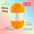 Пряжа Wolans Bunny Baby Ярко-оранжевый (67) 5 мотков 100 г/120 м (100% микрополиэстер) воланс банни беби
