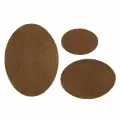 59404 Набор заплаток пришивных из замши, овал 4*5,5см, 6*8,2см, 8*10,9см, с перфорацией, 3шт/упак (32 кэмел)