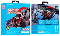 Гарнитура игровая BOROFONE BO104 Phantom 3.5 мм, накладная, громкость +/-, 1.8м (красный)