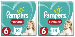 Pampers Подгузники-Трусики Для Мальчиков И Девочек Extra Large (16+кг) 2 упаковки 14 шт
