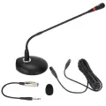 D38 Gooseneck Condenser Microphone Computer with XLR to 6.35mm Cable for Conference Broadcast
