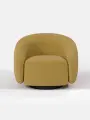 Кресло Крутящееся Manons Maison Kali, механизм Нераскладной, Велюр горчичный/цоколь Black, 82х73х79 см