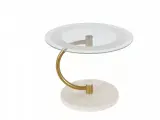 Стол журнальный Мебелик Дуэт 13Н золото/слоновая кость/прозрачное 8374729503