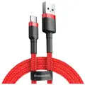Кабель Baseus Cafule USB-A/USB-C 3A (CATKLF-B), длина 1 м, 1 шт., красный